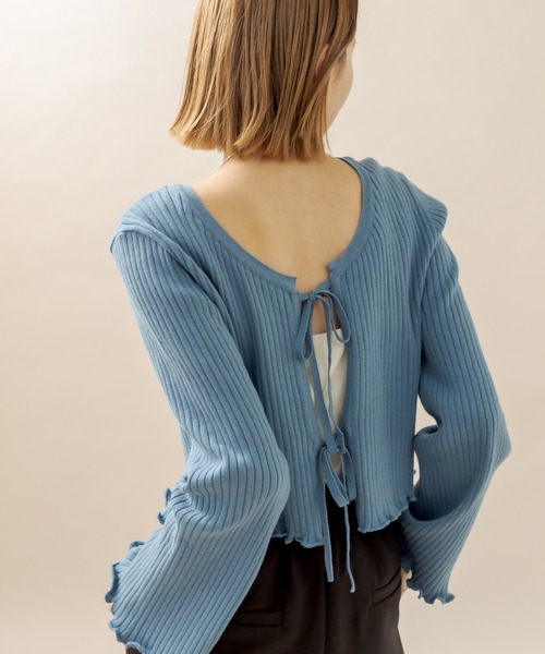 mline（エムライン）の「[mline] リボンカーディガン（カーディガン/ボレロ・レディース・アイボリー/ブルー/ベージュ/ブラック・FREE）」の13枚目の写真