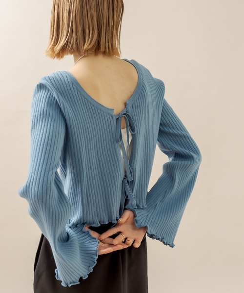 mline（エムライン）の「[mline] リボンカーディガン（カーディガン/ボレロ・レディース・アイボリー/ブルー/ベージュ/ブラック・FREE）」の14枚目の写真