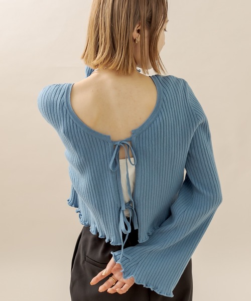 mline（エムライン）の「[mline] リボンカーディガン（カーディガン/ボレロ・レディース・アイボリー/ブルー/ベージュ/ブラック・FREE）」の15枚目の写真