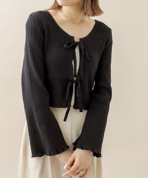 mline（エムライン）の「[mline] リボンカーディガン（カーディガン/ボレロ・レディース・アイボリー/ブルー/ベージュ/ブラック・FREE）」の22枚目の写真