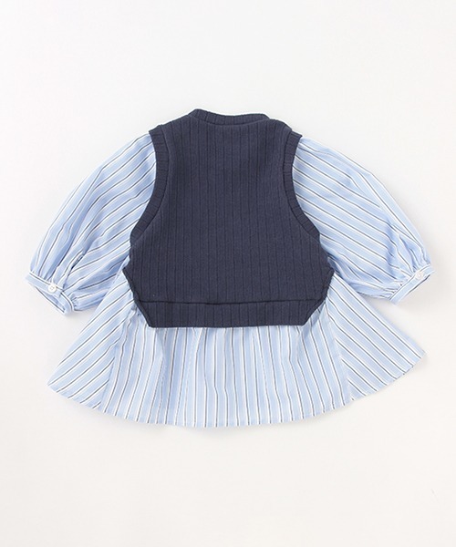 petit main（プティマイン）の「【リンク】ベストドッキングブラウス（シャツ/ブラウス・キッズ・ネイビー/オフホワイト・130cm/90cm/120cm/80ｃｍ/100cm/110cm）」の11枚目の写真