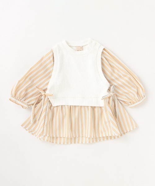 petit main（プティマイン）の「【リンク】ベストドッキングブラウス（シャツ/ブラウス・キッズ・ネイビー/オフホワイト・130cm/90cm/120cm/80ｃｍ/100cm/110cm）」の13枚目の写真