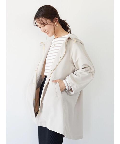 CRAFT STANDARD BOUTIQUE(クラフトスタンダードブティック)の「ギャザースリーブフードコート *(ブルゾン・レディース・ブラック/ライトベージュ・FREE)」の8枚目の写真