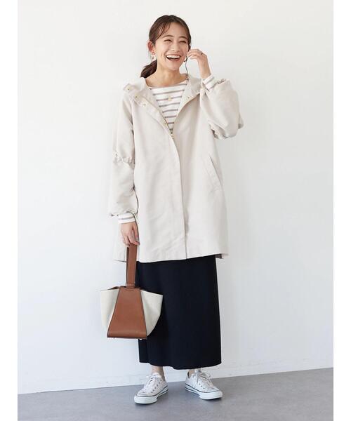CRAFT STANDARD BOUTIQUE(クラフトスタンダードブティック)の「ギャザースリーブフードコート *(ブルゾン・レディース・ブラック/ライトベージュ・FREE)」の10枚目の写真