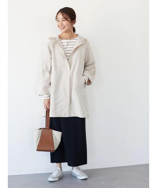 CRAFT STANDARD BOUTIQUE(クラフトスタンダードブティック)の「ギャザースリーブフードコート *(ブルゾン・レディース・ブラック/ライトベージュ・FREE)」の11枚目の写真