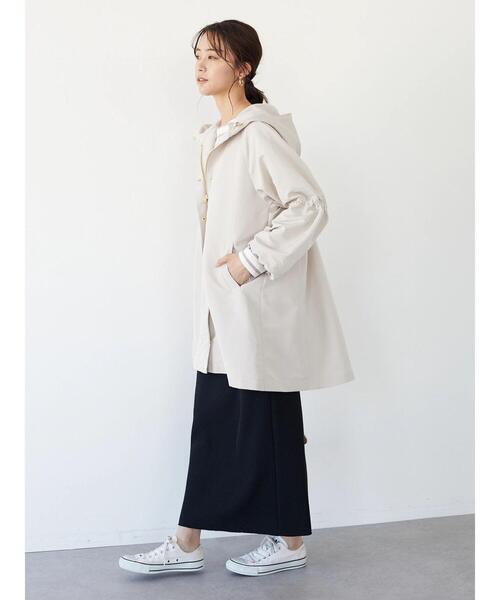 CRAFT STANDARD BOUTIQUE(クラフトスタンダードブティック)の「ギャザースリーブフードコート *(ブルゾン・レディース・ブラック/ライトベージュ・FREE)」の12枚目の写真
