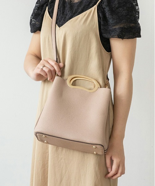 SALON de RUBAN（サロンドルヴァン）の「【SALON de RUBAN/サロン ド ルヴァン】 2wayハンドバッグ（ハンドバッグ・レディース・ベージュ/アイボリー/ミント/その他1/ライトピンク/ブラック/ダークグレー/パイソン/カーキ・FREE）」の5枚目の写真