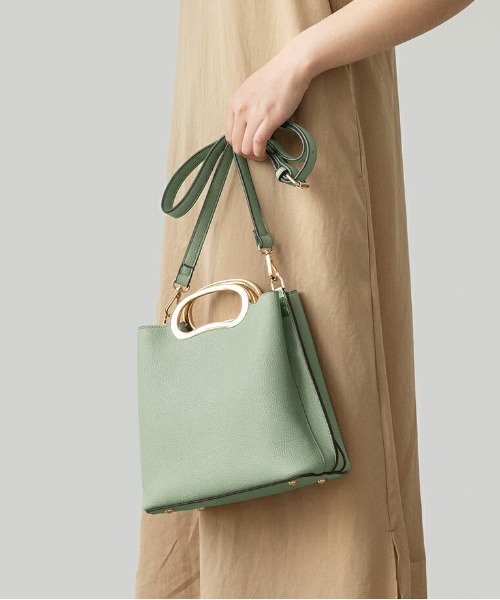 SALON de RUBAN（サロンドルヴァン）の「【SALON de RUBAN/サロン ド ルヴァン】 2wayハンドバッグ（ハンドバッグ・レディース・ベージュ/アイボリー/ミント/その他1/ライトピンク/ブラック/ダークグレー/パイソン/カーキ・FREE）」の6枚目の写真