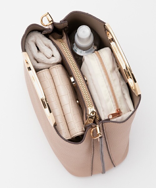 SALON de RUBAN（サロンドルヴァン）の「【SALON de RUBAN/サロン ド ルヴァン】 2wayハンドバッグ（ハンドバッグ・レディース・ベージュ/アイボリー/ミント/その他1/ライトピンク/ブラック/ダークグレー/パイソン/カーキ・FREE）」の13枚目の写真