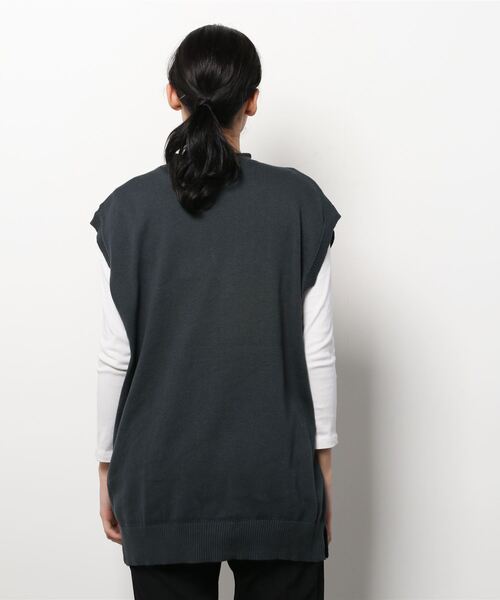 【セール】ventblanc:コットンリネン天竺カールネックベスト（ベスト）｜vent blanc（ヴァンブラン）