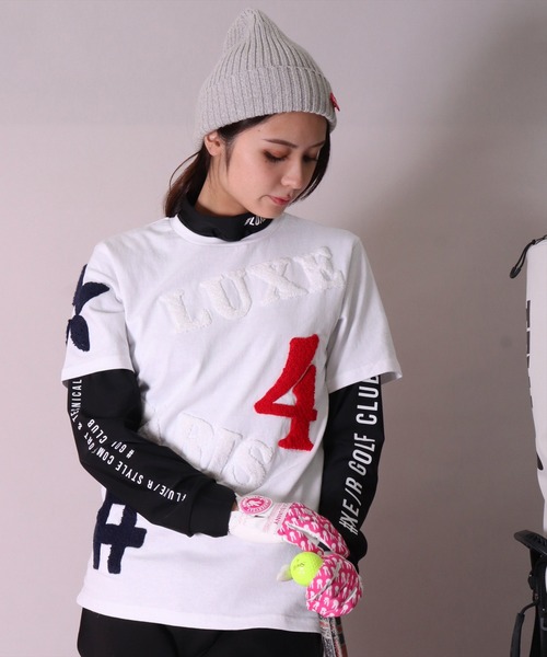 LUXE/R GOLF（ラグジュ ゴルフ）の「(RM)【LUXE/R GOLF】ラバーワッペン ニットキャップ（ニットキャップ/ビーニー・メンズ・チャコールグレー/ブラック/杢グレー・FREE）」の8枚目の写真