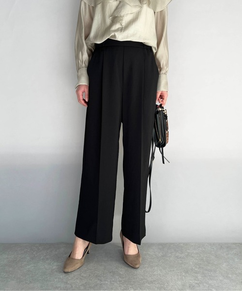 PICCIN（ピッチン）の「【日本製】センタープレスワイドイージーパンツ（その他パンツ・レディース・ブラック/ブルーグレー/グレイッシュベージュ・M）」の2枚目の写真