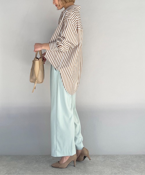 PICCIN（ピッチン）の「【日本製】センタープレスワイドイージーパンツ（その他パンツ・レディース・ブラック/ブルーグレー/グレイッシュベージュ・M）」の5枚目の写真