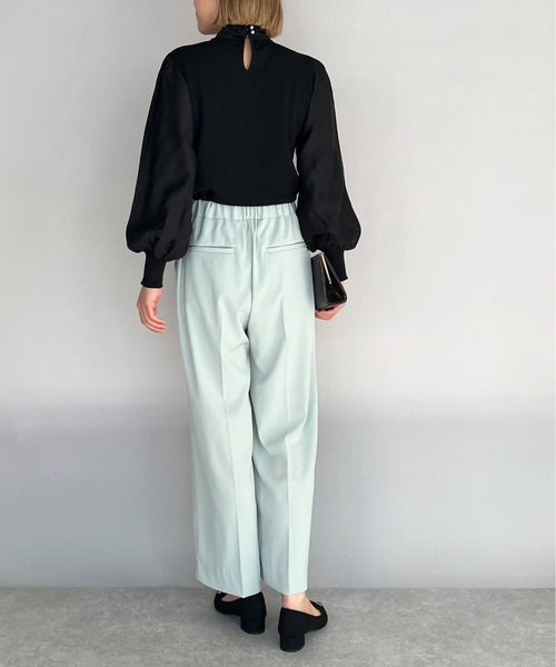 PICCIN（ピッチン）の「【日本製】センタープレスワイドイージーパンツ（その他パンツ・レディース・ブラック/ブルーグレー/グレイッシュベージュ・M）」の10枚目の写真