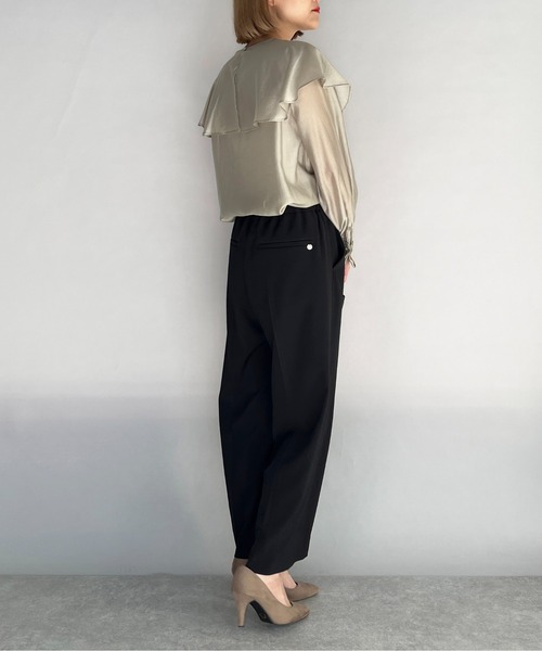 PICCIN（ピッチン）の「【日本製】センタープレスワイドイージーパンツ（その他パンツ・レディース・ブラック/ブルーグレー/グレイッシュベージュ・M）」の6枚目の写真