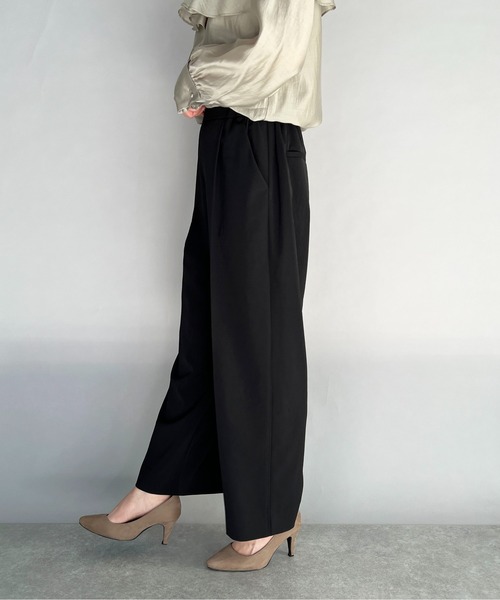 PICCIN（ピッチン）の「【日本製】センタープレスワイドイージーパンツ（その他パンツ・レディース・ブラック/ブルーグレー/グレイッシュベージュ・M）」の16枚目の写真