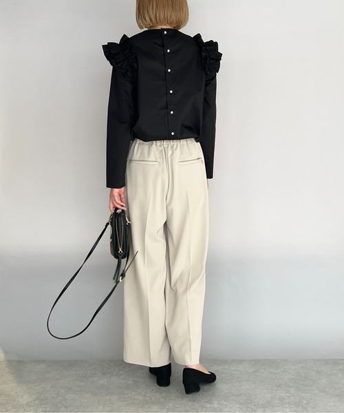 PICCIN（ピッチン）の「【日本製】センタープレスワイドイージーパンツ（その他パンツ・レディース・ブラック/ブルーグレー/グレイッシュベージュ・M）」の13枚目の写真