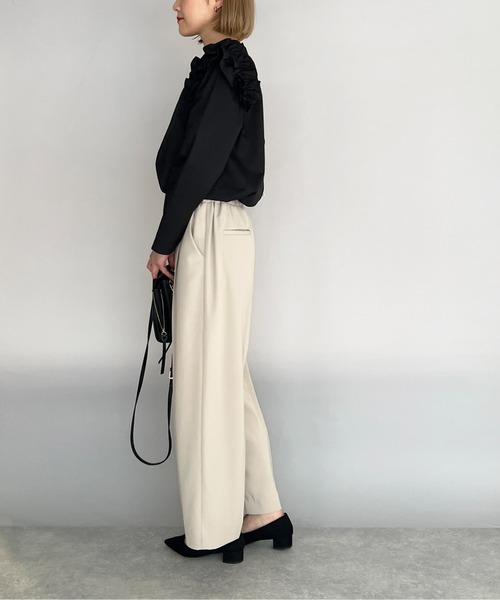 PICCIN（ピッチン）の「【日本製】センタープレスワイドイージーパンツ（その他パンツ・レディース・ブラック/ブルーグレー/グレイッシュベージュ・M）」の18枚目の写真