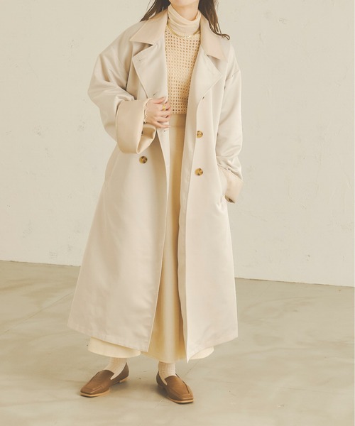 Ambre Neige（アンブルネージュ）の「配色トレンチコート／【WEB/EC限定商品】（トレンチコート・レディース・ベージュ/アイボリー・FREE）」の15枚目の写真