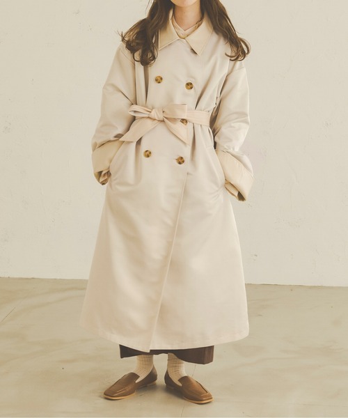 Ambre Neige（アンブルネージュ）の「配色トレンチコート／【WEB/EC限定商品】（トレンチコート・レディース・ベージュ/アイボリー・FREE）」の18枚目の写真