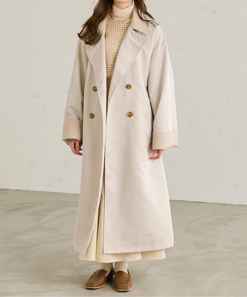 Ambre Neige（アンブルネージュ）の「配色トレンチコート／【WEB/EC限定商品】（トレンチコート・レディース・ベージュ/アイボリー・FREE）」の22枚目の写真