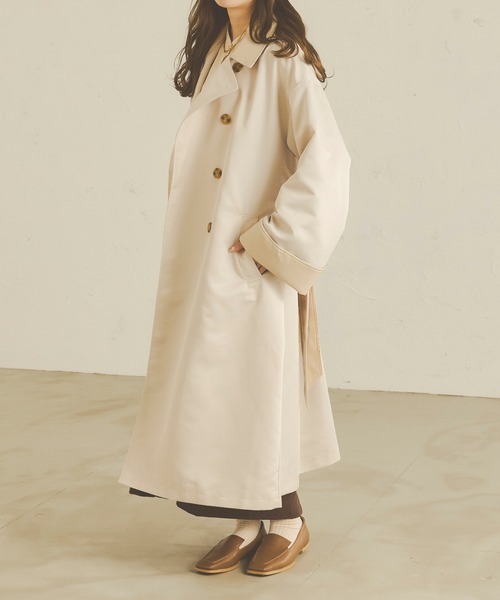 Ambre Neige（アンブルネージュ）の「配色トレンチコート／【WEB/EC限定商品】（トレンチコート・レディース・ベージュ/アイボリー・FREE）」の17枚目の写真