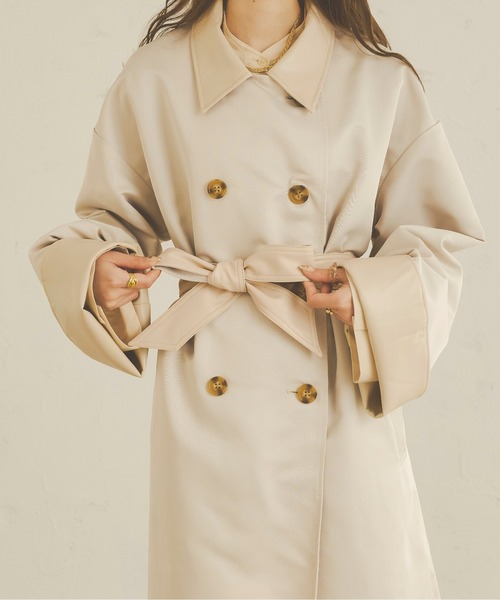 Ambre Neige（アンブルネージュ）の「配色トレンチコート／【WEB/EC限定商品】（トレンチコート・レディース・ベージュ/アイボリー・FREE）」の19枚目の写真