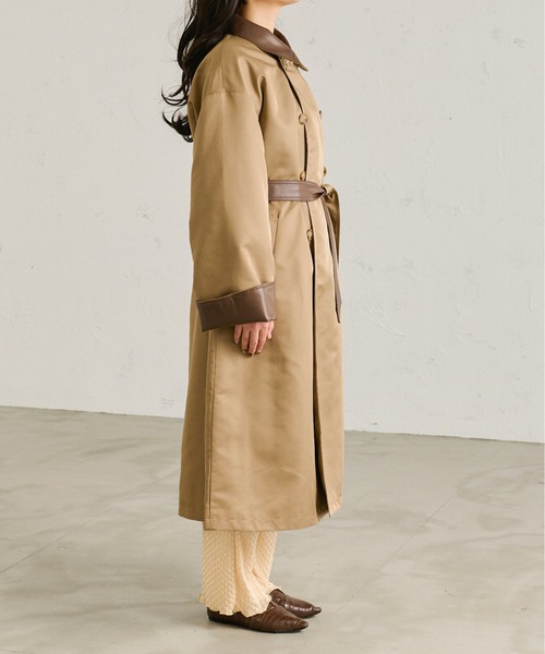 Ambre Neige（アンブルネージュ）の「配色トレンチコート／【WEB/EC限定商品】（トレンチコート・レディース・ベージュ/アイボリー・FREE）」の12枚目の写真