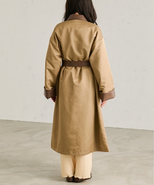 Ambre Neige（アンブルネージュ）の「配色トレンチコート／【WEB/EC限定商品】（トレンチコート・レディース・ベージュ/アイボリー・FREE）」の13枚目の写真