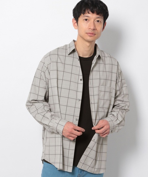 LAKOLE(ラコレ)の「プリントチェックシャツ / 265990(シャツ/ブラウス・メンズ・アイボリー/ブルー/ブラック・LARGE/MEDIUM)」の1枚目の写真