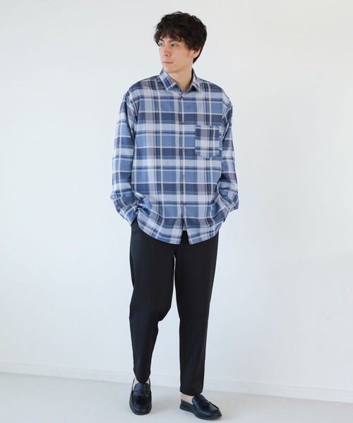 LAKOLE(ラコレ)の「プリントチェックシャツ / 265990(シャツ/ブラウス・メンズ・アイボリー/ブルー/ブラック・LARGE/MEDIUM)」の5枚目の写真