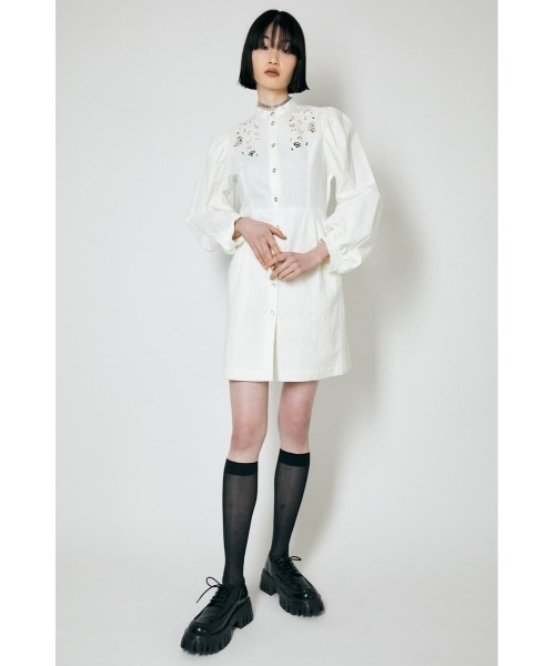CUTWORKLACEMINIドレス