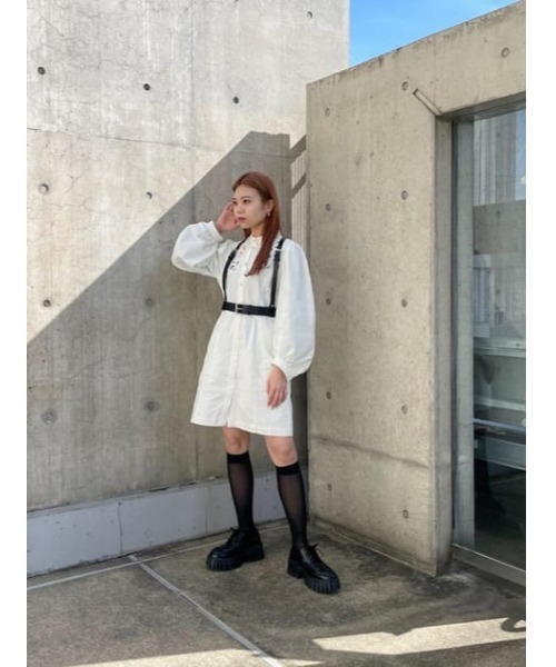 CUTWORKLACEMINIドレス