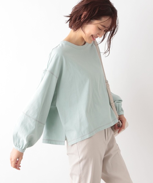 GLOBAL WORK(グローバルワーク)の「袖ボリュームショートプルオーバー/267012(Tシャツ/カットソー・レディース・ホワイト/ライトグリーン/その他/ダークグレー・FREE)」の3枚目の写真