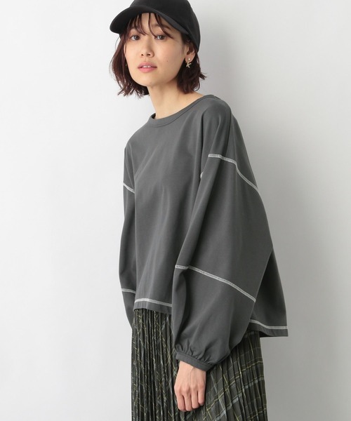 tシャツ Tシャツ ショートボリュームプルオーバー / Short Volume Pullover レディース OUTLET SALEトップス《異素材コンビボリューム袖プルオーバー 全5色 2サイズ》 レディース リブトップス Tシャツ 異素材 ストレッチ  ボリュームスリーブ ⁄⁄10⁄⁄ | maviru by KiraKiraShop