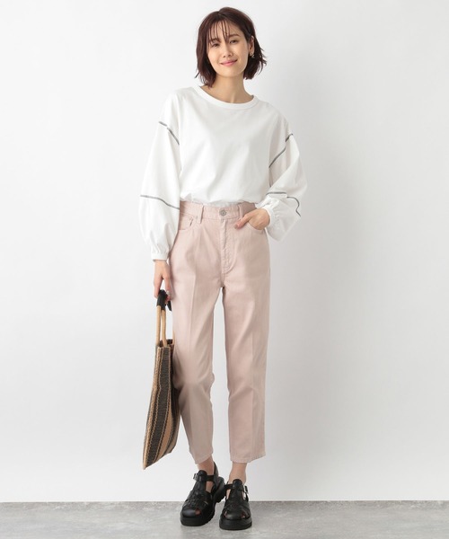 GLOBAL WORK(グローバルワーク)の「袖ボリュームショートプルオーバー/267012(Tシャツ/カットソー・レディース・ホワイト/ライトグリーン/その他/ダークグレー・FREE)」の8枚目の写真