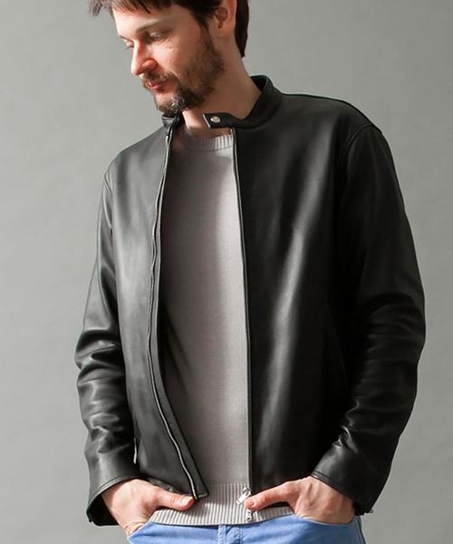 BEAUTY&YOUTH UNITED ARROWS(ビューティーアンドユースユナイテッドアローズ)の「BY ∴ ラム シングル ライダース ジャケット◆(ライダースジャケット・メンズ・ブラック・SMALL/LARGE/X-LARGE/MEDIUM)」の12枚目の写真