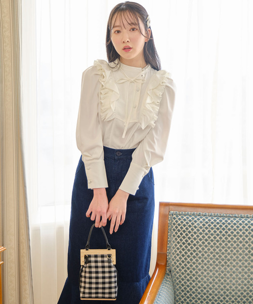 TITTY&CO.（ティティーアンドコー）の「【TITTY&CO.】パフスリーブリボンブラウス（シャツ/ブラウス・レディース・ホワイト/ピンク/ブラック・FREE）」の11枚目の写真