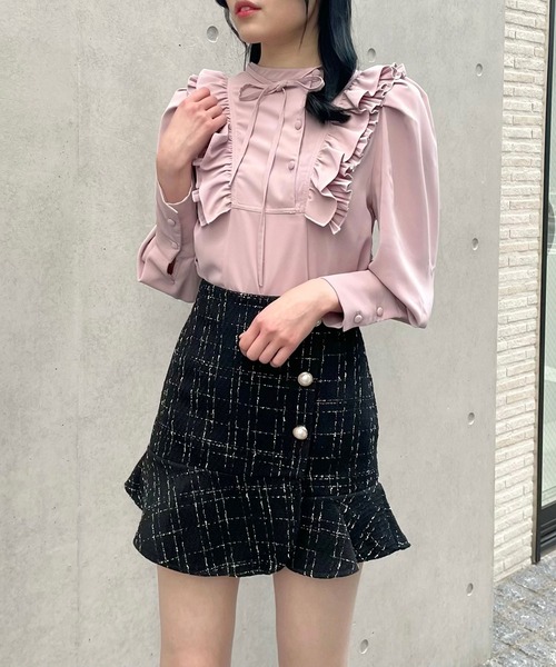 TITTY&CO.（ティティーアンドコー）の「【TITTY&CO.】パフスリーブリボンブラウス（シャツ/ブラウス・レディース・ホワイト/ピンク/ブラック・FREE）」の14枚目の写真