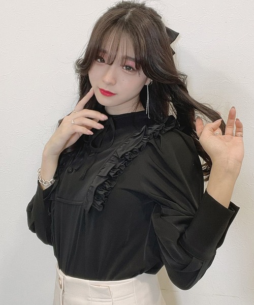 TITTY&CO.（ティティーアンドコー）の「【TITTY&CO.】パフスリーブリボンブラウス（シャツ/ブラウス・レディース・ホワイト/ピンク/ブラック・FREE）」の17枚目の写真