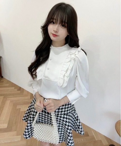 TITTY&CO.（ティティーアンドコー）の「【TITTY&CO.】パフスリーブリボンブラウス（シャツ/ブラウス・レディース・ホワイト/ピンク/ブラック・FREE）」の21枚目の写真