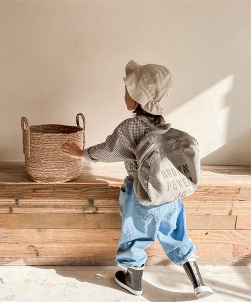 aimoha（アイモハ）の「aimoha-KIDS- ウォッシュデニム裾リブ絞りパンツ（スラックス・キッズ・ブラック/ブルー・100/80/110/90/120/130）」の21枚目の写真