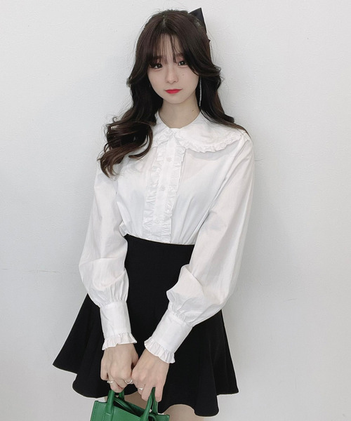 TITTY&CO.（ティティーアンドコー）の「【TITTY&CO.】ビックカラーフリルブラウス（シャツ/ブラウス・レディース・ブルー/ホワイト・FREE）」の14枚目の写真