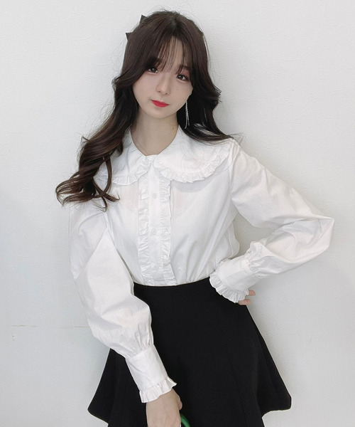 TITTY&CO.（ティティーアンドコー）の「【TITTY&CO.】ビックカラーフリルブラウス（シャツ/ブラウス・レディース・ブルー/ホワイト・FREE）」の15枚目の写真