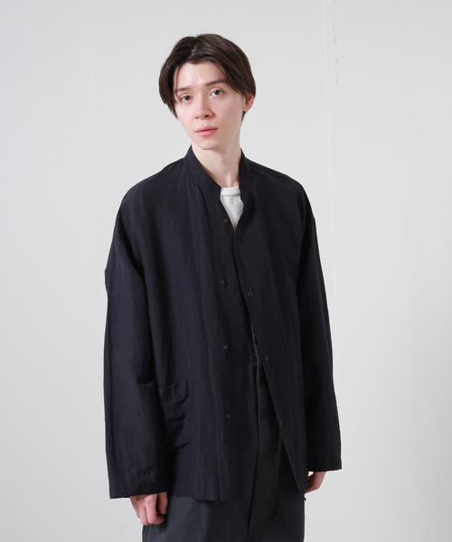 JOURNAL STANDARD J.S HOMESTEAD(ジャーナルスタンダードホームステッド)の「【j.s.homestead】WOOL LINEN WEATHER パジャマジャケット(ブルゾン・メンズ・チャコールグレー/ライトグレー/ネイビー・MEDIUM/LARGE)」の3枚目の写真