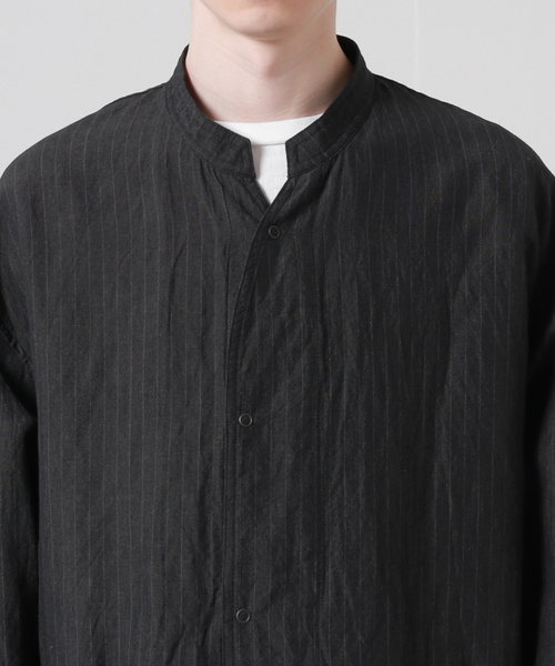 JOURNAL STANDARD J.S HOMESTEAD(ジャーナルスタンダードホームステッド)の「【j.s.homestead】WOOL LINEN WEATHER パジャマジャケット(ブルゾン・メンズ・チャコールグレー/ライトグレー/ネイビー・MEDIUM/LARGE)」の8枚目の写真