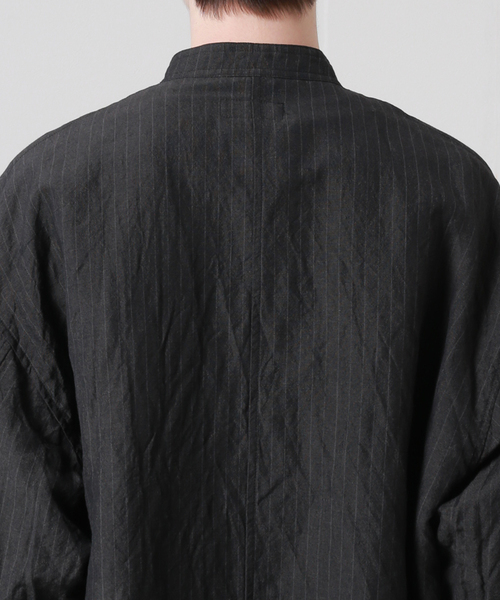 JOURNAL STANDARD J.S HOMESTEAD(ジャーナルスタンダードホームステッド)の「【j.s.homestead】WOOL LINEN WEATHER パジャマジャケット(ブルゾン・メンズ・チャコールグレー/ライトグレー/ネイビー・MEDIUM/LARGE)」の9枚目の写真
