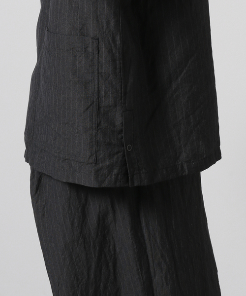 JOURNAL STANDARD J.S HOMESTEAD(ジャーナルスタンダードホームステッド)の「【j.s.homestead】WOOL LINEN WEATHER パジャマジャケット(ブルゾン・メンズ・チャコールグレー/ライトグレー/ネイビー・MEDIUM/LARGE)」の15枚目の写真