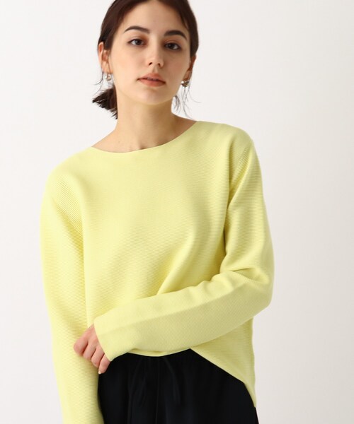 OPAQUE.CLIP（オペークドットクリップ）の「◆ボートネックニット【エクストラファインオーガニックコットン】（ニット/セーター・レディース・グリーン系その他5/ライトイエロー系8/ブルー系7/ダークグリーン/ホワイト系/ホワイト系その他3/ブラック系7/ブルー・34/36/38/42/40）」の8枚目の写真