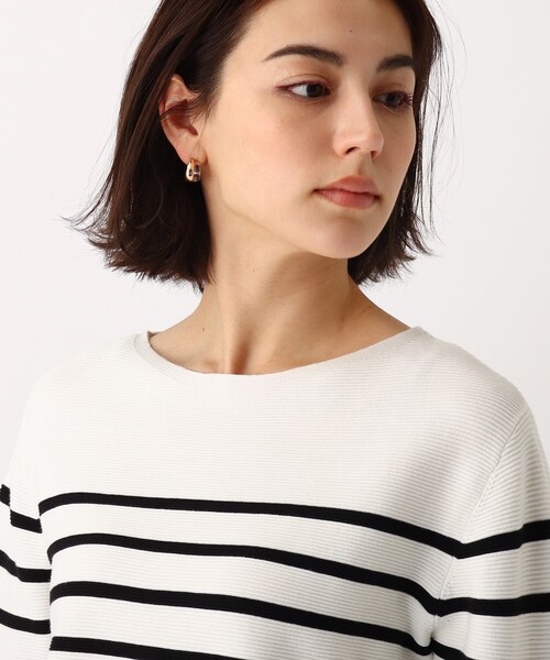 OPAQUE.CLIP（オペークドットクリップ）の「◆ボートネックニット【エクストラファインオーガニックコットン】（ニット/セーター・レディース・グリーン系その他5/ライトイエロー系8/ブルー系7/ダークグリーン/ホワイト系/ホワイト系その他3/ブラック系7/ブルー・34/36/38/42/40）」の12枚目の写真